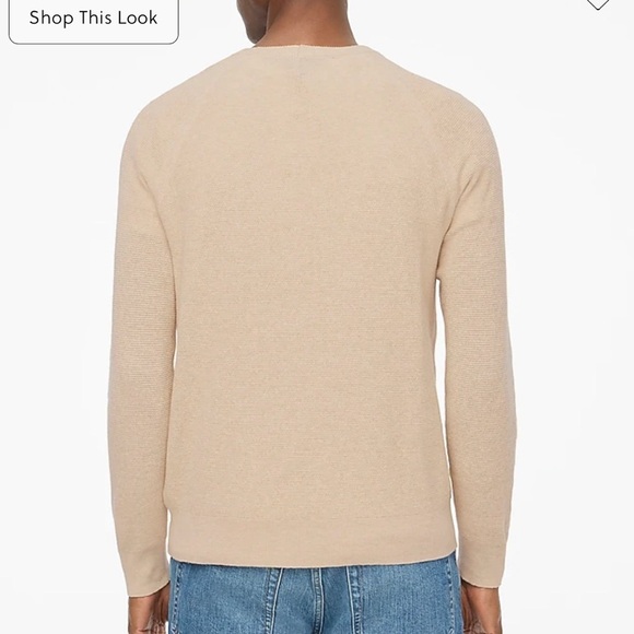 J crew heather light khaki Cotton seed-stitch crewneck sweater - Picture 2 of 3